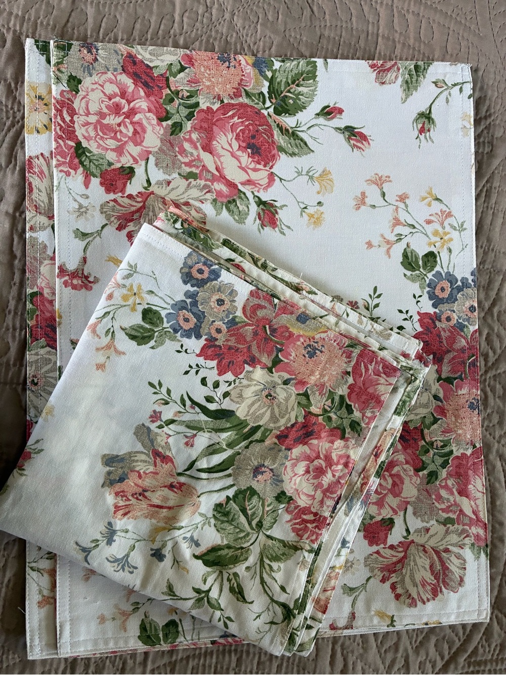 Lauren Ralph Lauren Floral Placemats & Napkins Set of 4 (8 Pc) Cottage Rose